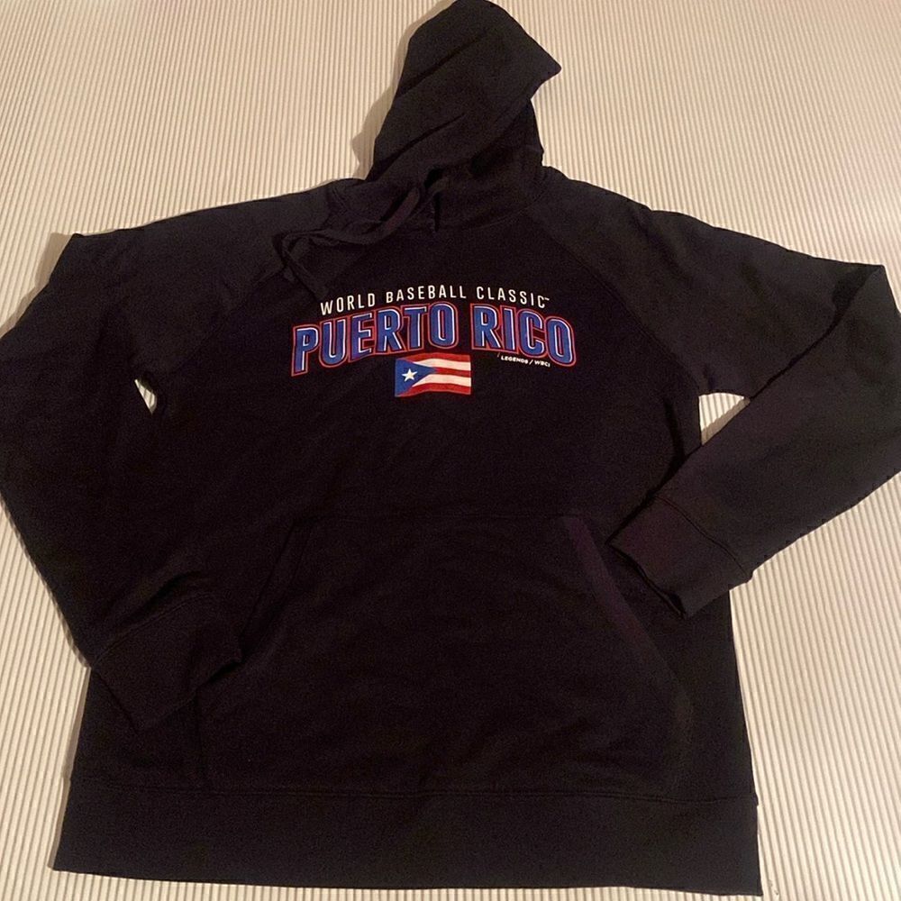 Men's Puerto Rico Baseball LEGENDS Black  World Baseball Classic Pullover Hoodie